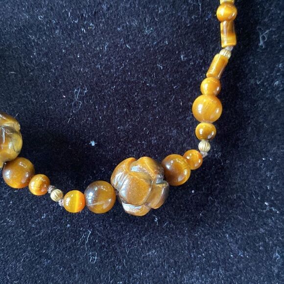 Set of 2 Tiger Eye Beaded Necklaces 18” - Picture 5 of 9